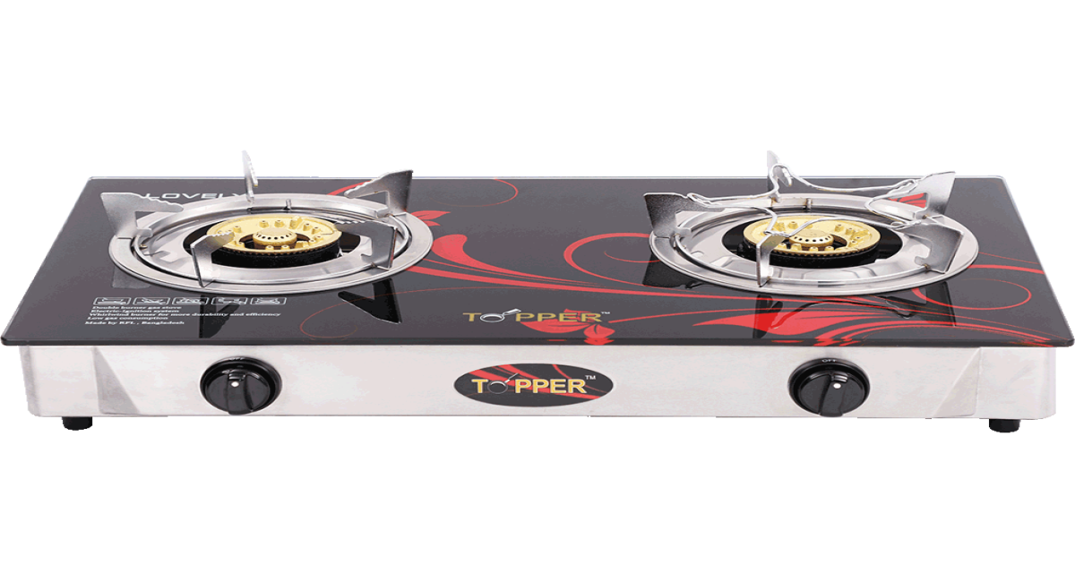 TOPPER Double Glass Gas Stove (Lovely) RFL Group
