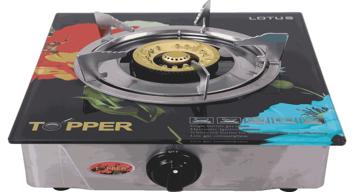 TOPPER Single Glass Gas Stove (Lotus) RFL Group